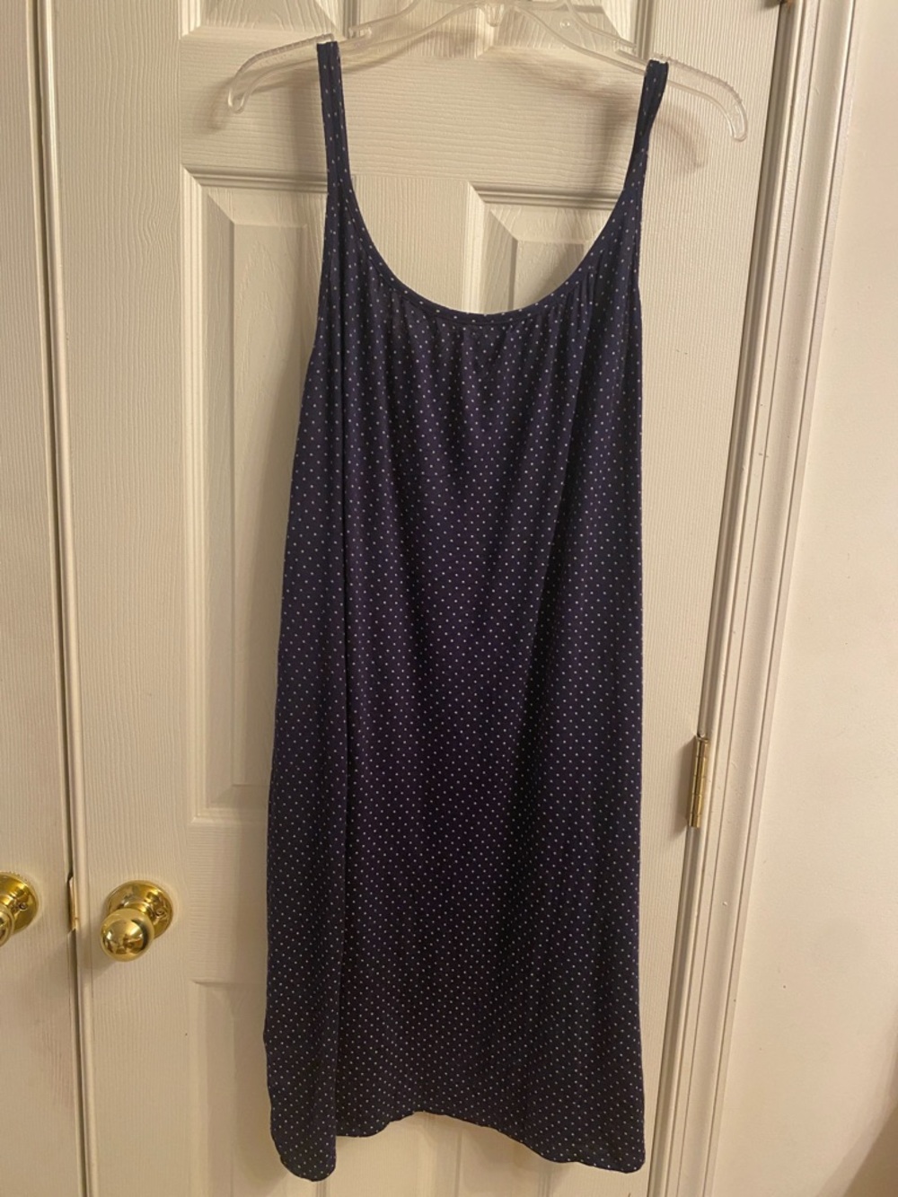 Lauren Ralph Lauren Navy and White Polka Dot Henley Slip - Picture 4 of 5